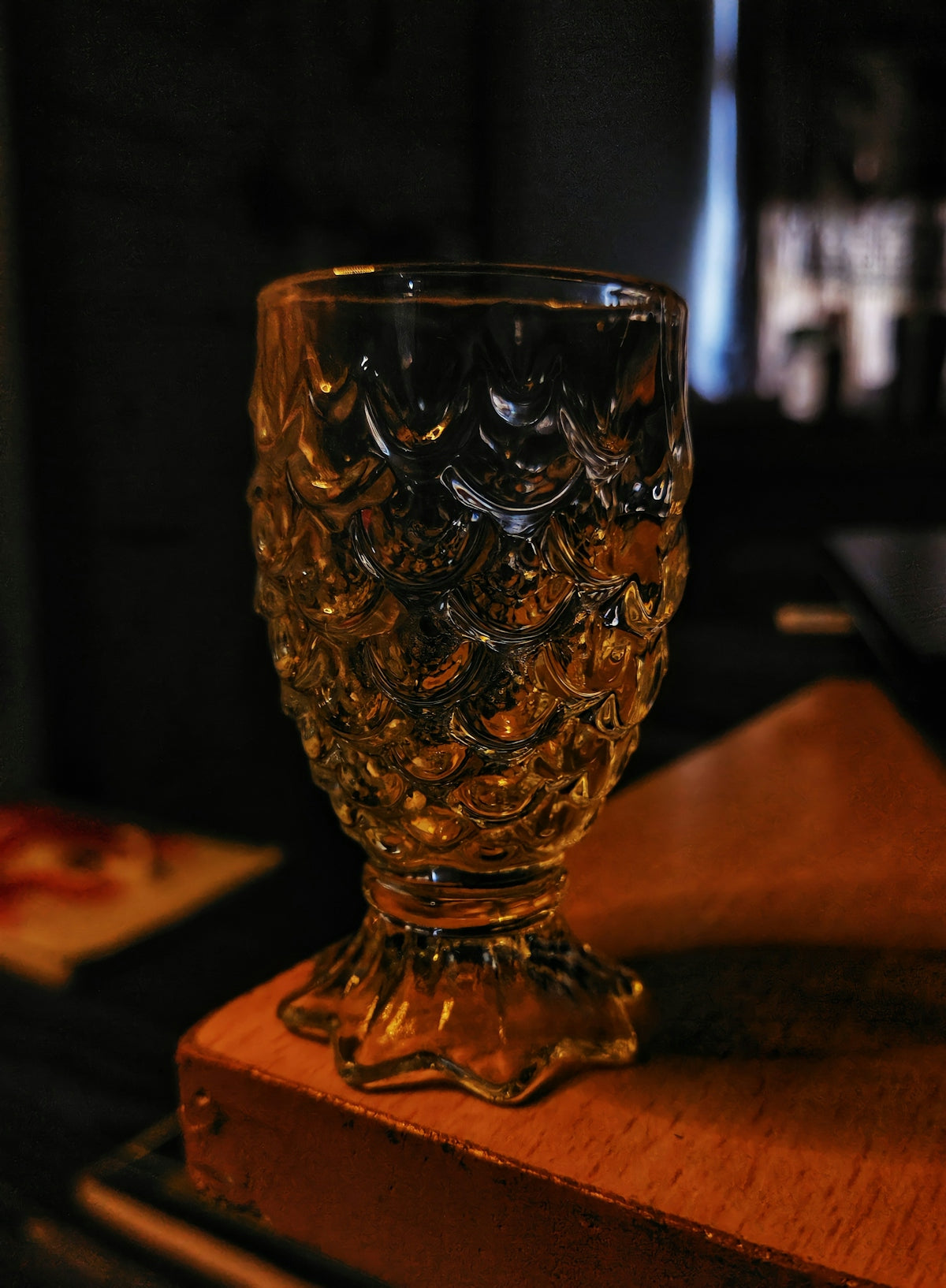 a glass of ice cubes