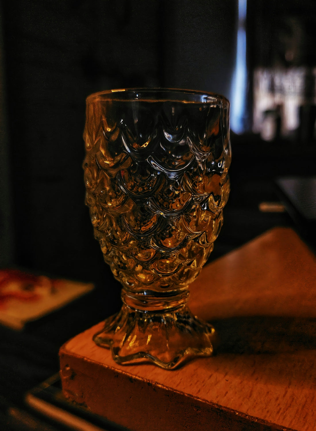 a glass of ice cubes