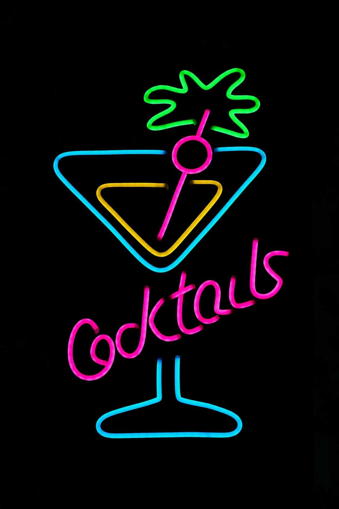 A neon sign that says cocktails on it